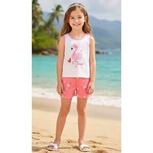 Girls Short Sets Lot Of 6 Each Set Have Different Graphics Size 2T